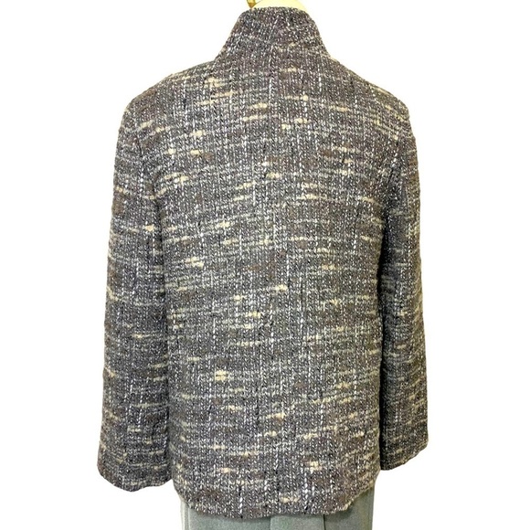 J jill tweed blazer jacket wool blend BGray Sz M Retro 60s Twee Classic - Picture 5 of 13